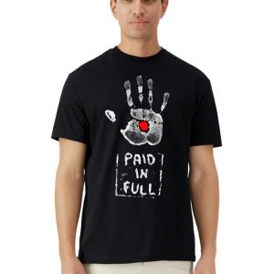 Camiseta Unisex de Algodón en Negro con Estampado de Paid in Full