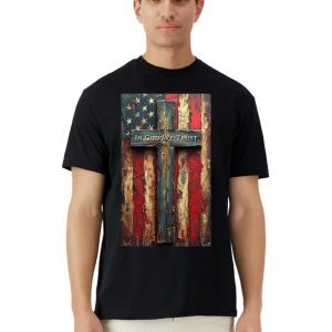 Camiseta Unisex de Algodón en Negro con Estampado de God Bless America