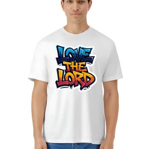 Camiseta Unisex de Algodón Blanco con Estampado de Love the Lord